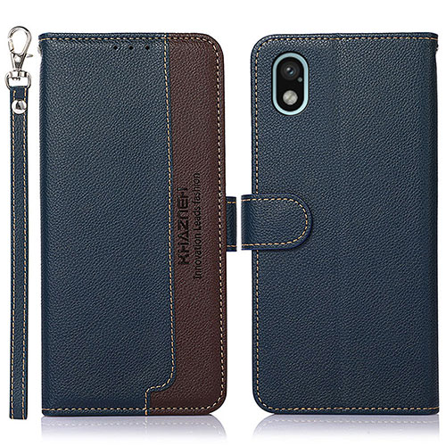 Leather Case Stands Flip Cover Holder A09D for Sony Xperia Ace III SOG08 Blue
