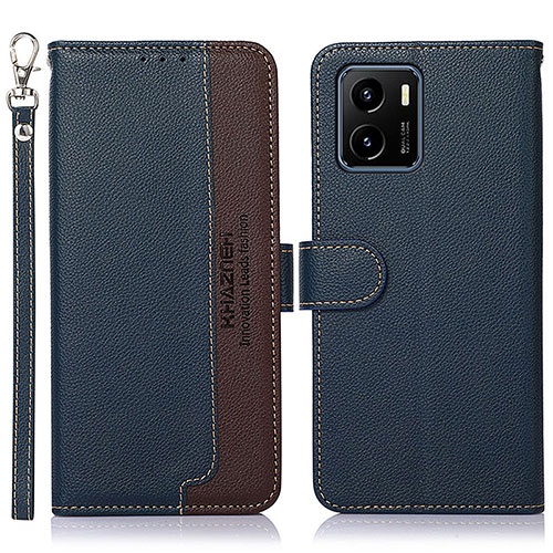 Leather Case Stands Flip Cover Holder A09D for Vivo Y10 t1 Blue