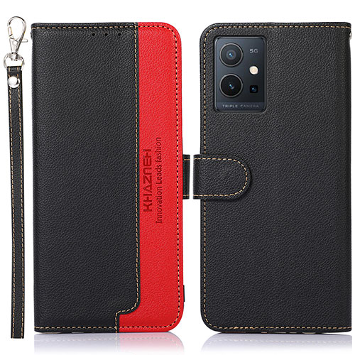 Leather Case Stands Flip Cover Holder A09D for Vivo Y30 5G Black