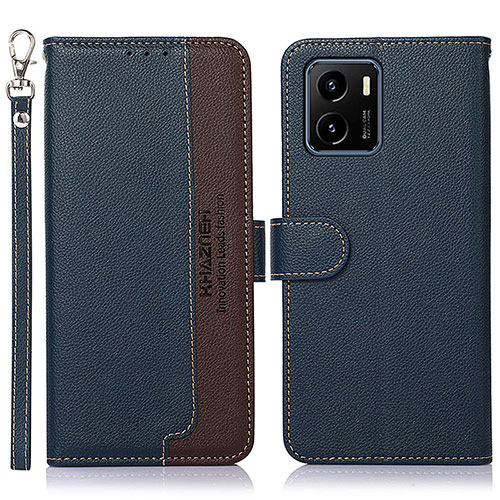 Leather Case Stands Flip Cover Holder A09D for Vivo Y32t Blue