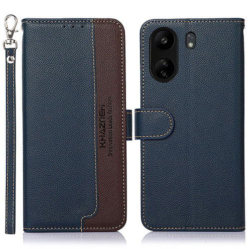 Leather Case Stands Flip Cover Holder A09D for Xiaomi Poco C65 Blue