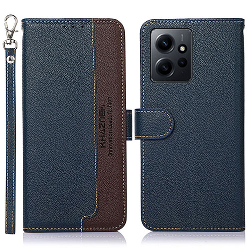 Leather Case Stands Flip Cover Holder A09D for Xiaomi Redmi Note 12 4G Blue