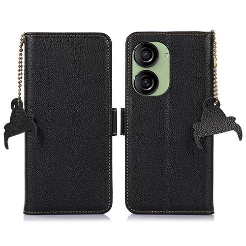 Leather Case Stands Flip Cover Holder A10D for Asus ZenFone 10 Black