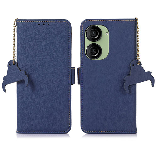 Leather Case Stands Flip Cover Holder A10D for Asus ZenFone 10 Blue