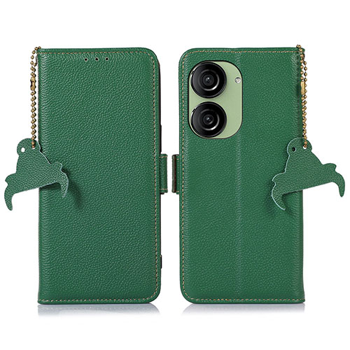 Leather Case Stands Flip Cover Holder A10D for Asus ZenFone 10 Green