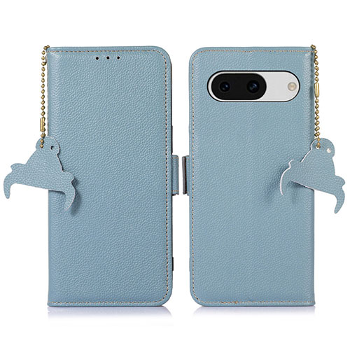 Leather Case Stands Flip Cover Holder A10D for Google Pixel 8a 5G Mint Blue