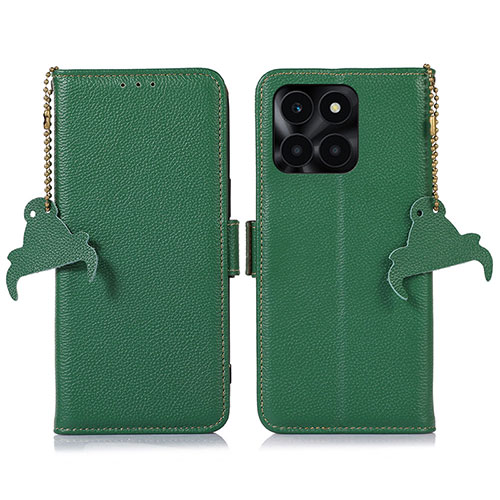 Leather Case Stands Flip Cover Holder A10D for Huawei Honor X8b Green