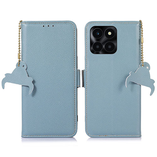 Leather Case Stands Flip Cover Holder A10D for Huawei Honor X8b Mint Blue