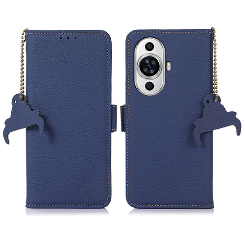 Leather Case Stands Flip Cover Holder A10D for Huawei Nova 11 Blue