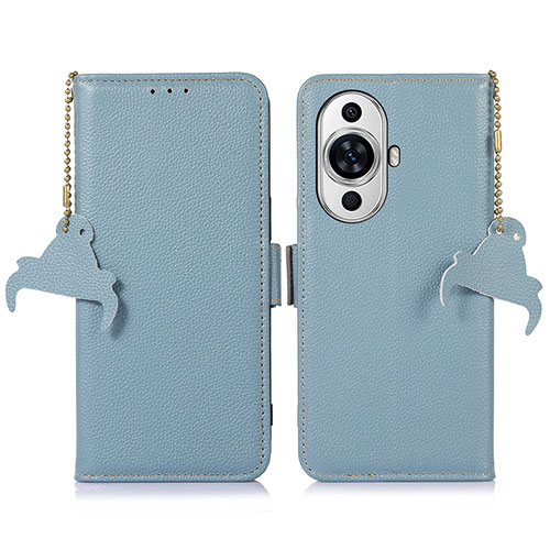 Leather Case Stands Flip Cover Holder A10D for Huawei Nova 11 Pro Mint Blue