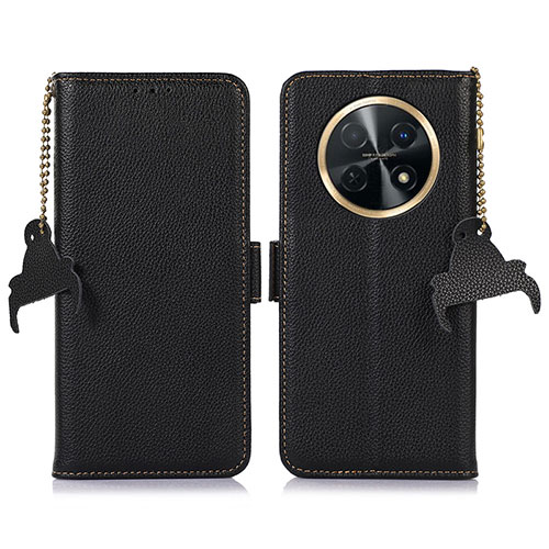 Leather Case Stands Flip Cover Holder A10D for Huawei Nova Y91 Black