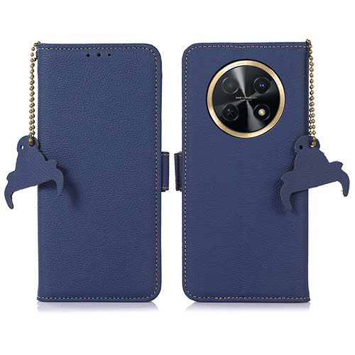 Leather Case Stands Flip Cover Holder A10D for Huawei Nova Y91 Blue