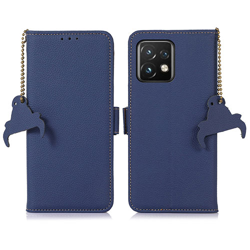 Leather Case Stands Flip Cover Holder A10D for Motorola Moto Edge 40 Pro 5G Blue