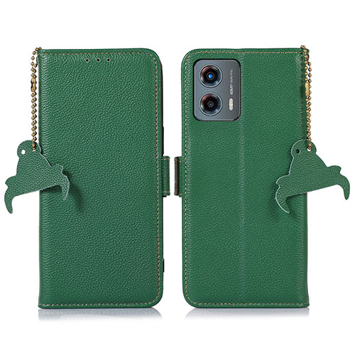 Leather Case Stands Flip Cover Holder A10D for Motorola Moto G 5G (2023) Green