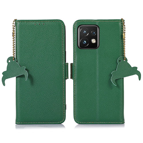 Leather Case Stands Flip Cover Holder A10D for Motorola Moto X40 5G Green