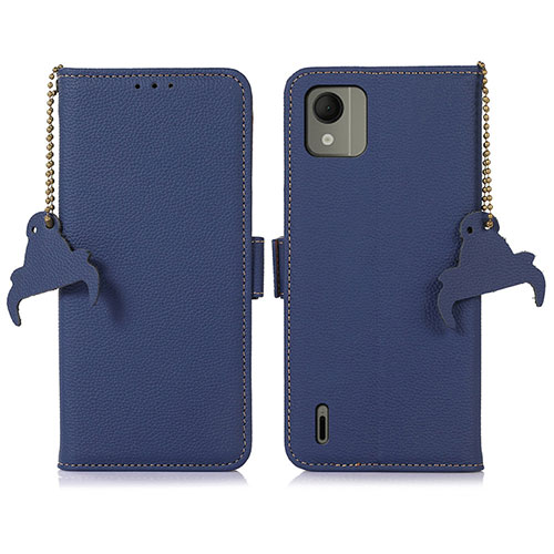 Leather Case Stands Flip Cover Holder A10D for Nokia C110 Blue