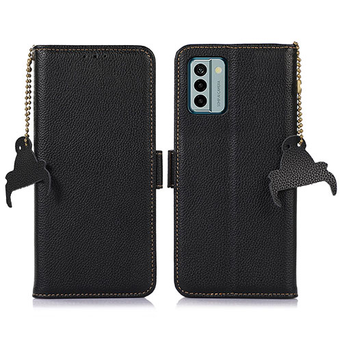 Leather Case Stands Flip Cover Holder A10D for Nokia G22 Black