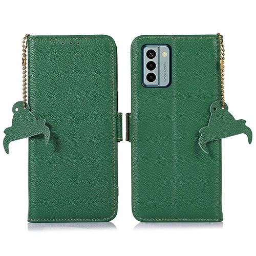 Leather Case Stands Flip Cover Holder A10D for Nokia G22 Green