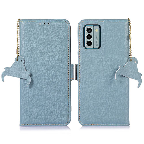 Leather Case Stands Flip Cover Holder A10D for Nokia G22 Mint Blue