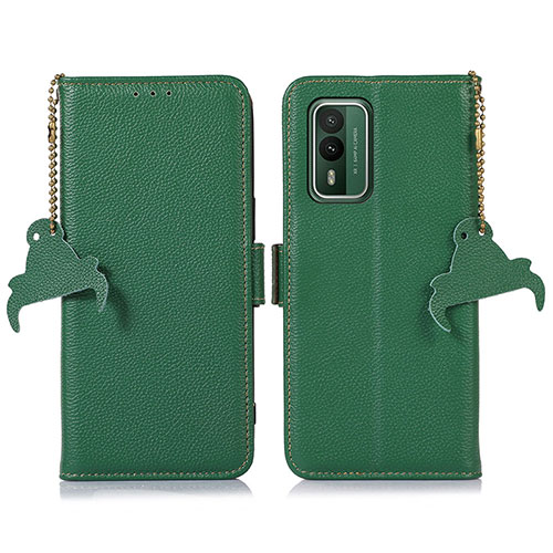 Leather Case Stands Flip Cover Holder A10D for Nokia XR21 Green