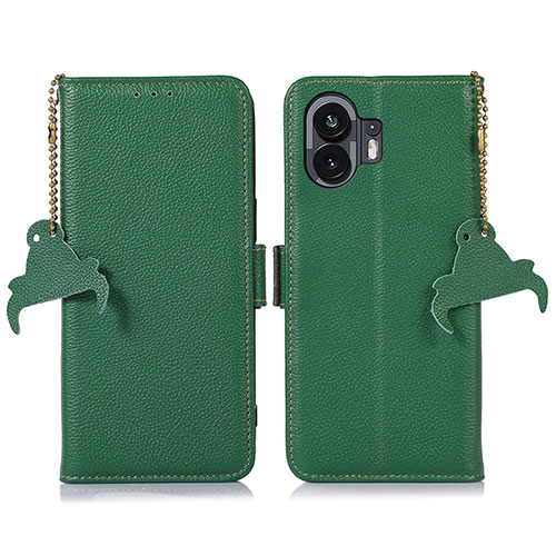 Leather Case Stands Flip Cover Holder A10D for Nothing Phone 2 Green