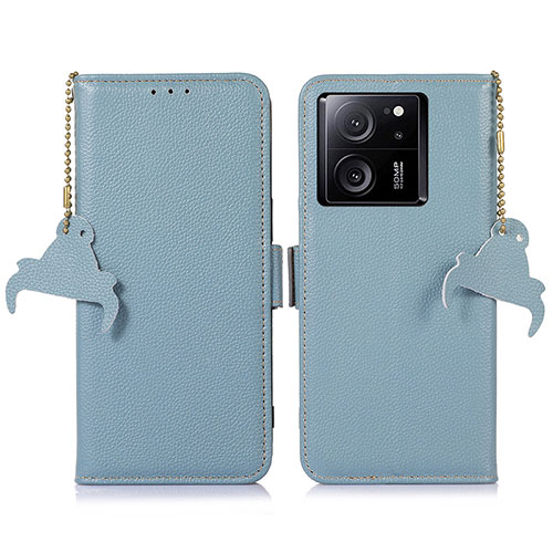 Leather Case Stands Flip Cover Holder A10D for Xiaomi Mi 13T 5G Mint Blue