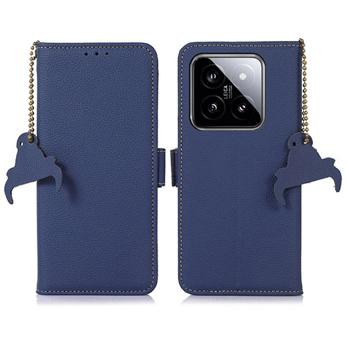 Leather Case Stands Flip Cover Holder A10D for Xiaomi Mi 14 5G Blue