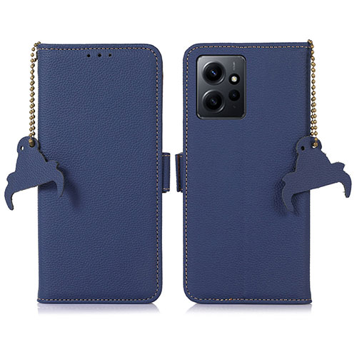 Leather Case Stands Flip Cover Holder A10D for Xiaomi Redmi Note 12 4G Blue