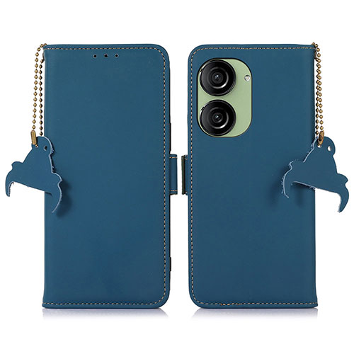 Leather Case Stands Flip Cover Holder A11D for Asus ZenFone 10 Blue