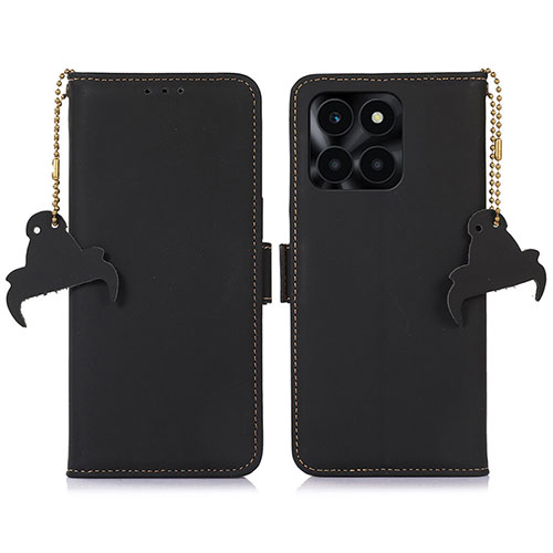 Leather Case Stands Flip Cover Holder A11D for Huawei Honor X8b Black