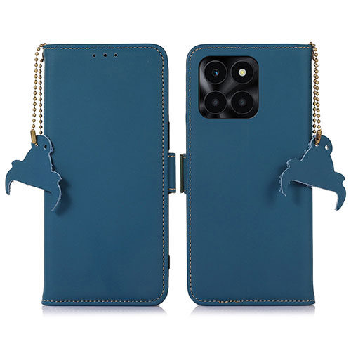 Leather Case Stands Flip Cover Holder A11D for Huawei Honor X8b Blue