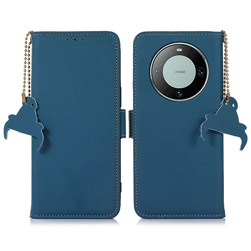 Leather Case Stands Flip Cover Holder A11D for Huawei Mate 60 Blue