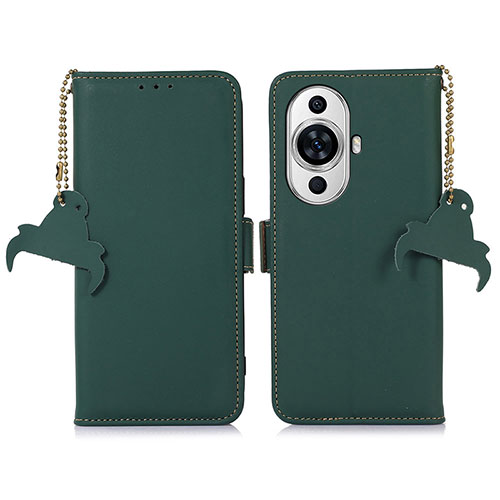 Leather Case Stands Flip Cover Holder A11D for Huawei Nova 11 Green