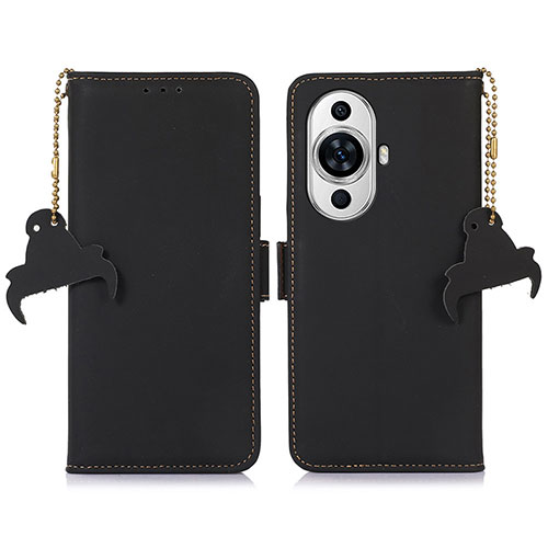 Leather Case Stands Flip Cover Holder A11D for Huawei Nova 11 Ultra Black