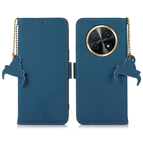 Leather Case Stands Flip Cover Holder A11D for Huawei Nova Y91 Blue