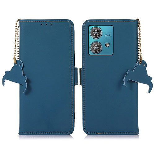 Leather Case Stands Flip Cover Holder A11D for Motorola Moto Edge 40 Neo 5G Blue