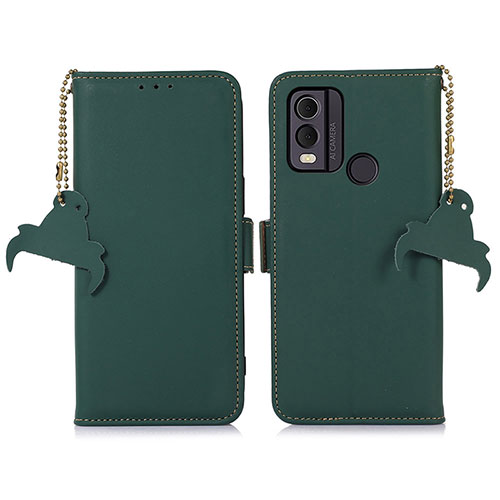 Leather Case Stands Flip Cover Holder A11D for Nokia C22 Green