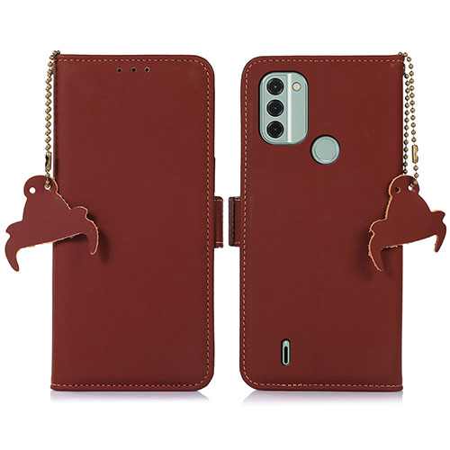 Leather Case Stands Flip Cover Holder A11D for Nokia C31 Brown