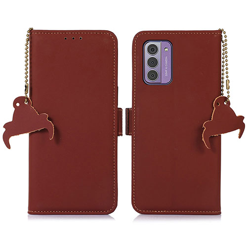 Leather Case Stands Flip Cover Holder A11D for Nokia G310 5G Brown