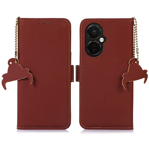 Leather Case Stands Flip Cover Holder A11D for OnePlus Nord N30 5G Brown