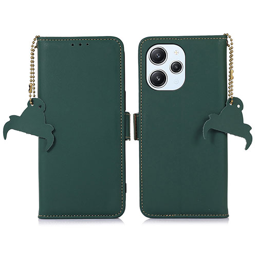 Leather Case Stands Flip Cover Holder A11D for Xiaomi Redmi 12 4G Green