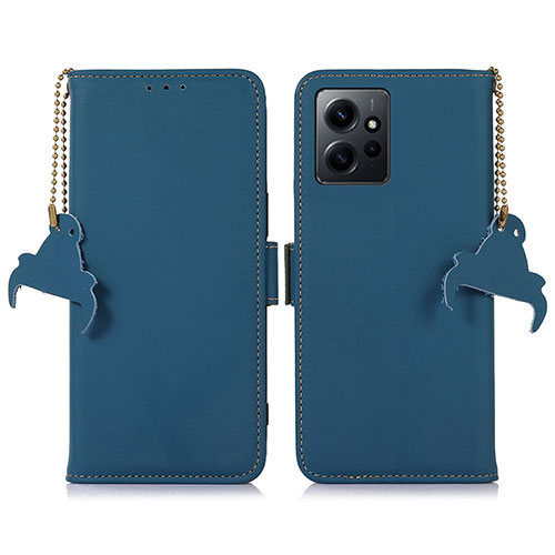 Leather Case Stands Flip Cover Holder A11D for Xiaomi Redmi Note 12 4G Blue