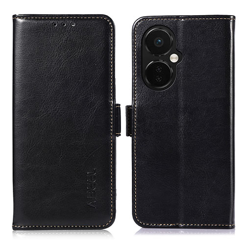 Leather Case Stands Flip Cover Holder A12D for OnePlus Nord CE 3 5G Black