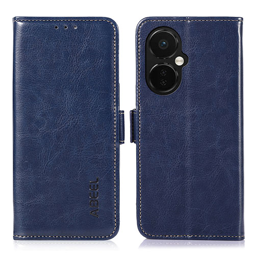 Leather Case Stands Flip Cover Holder A12D for OnePlus Nord CE 3 5G Blue