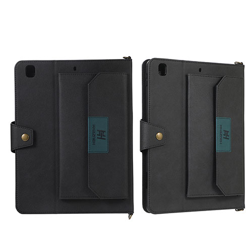 Leather Case Stands Flip Cover Holder AD1 for Apple iPad 10.2 (2020) Black