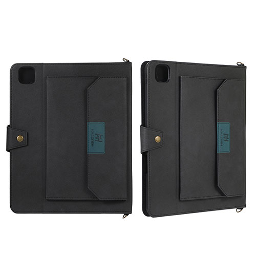 Leather Case Stands Flip Cover Holder AD1 for Apple iPad Pro 11 (2022) Black