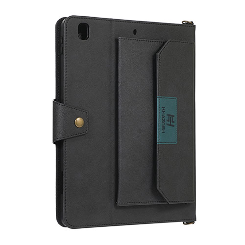 Leather Case Stands Flip Cover Holder AD1 for Apple New iPad 9.7 (2017) Black