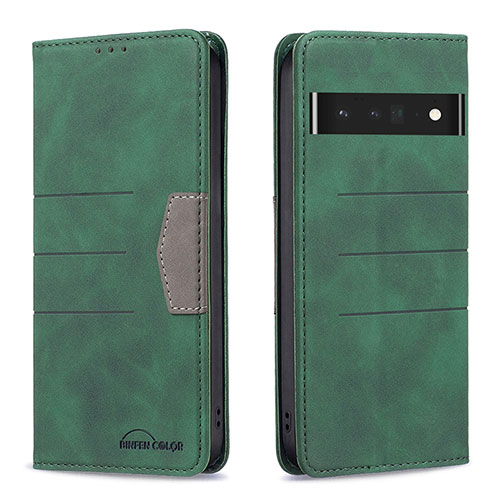 Leather Case Stands Flip Cover Holder B01F for Google Pixel 7 Pro 5G Green