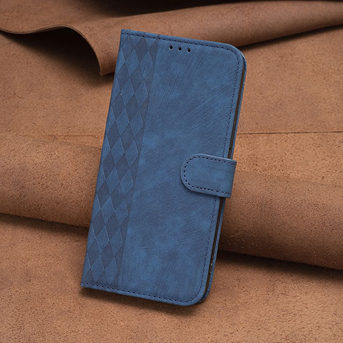 Leather Case Stands Flip Cover Holder B01F for Motorola Moto E13 Blue