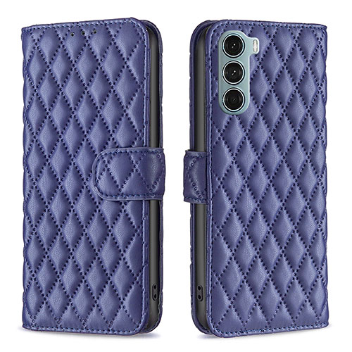 Leather Case Stands Flip Cover Holder B01F for Motorola Moto Edge S30 5G Blue